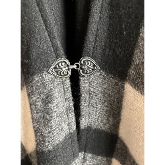 Women's Cashmere Blend Wrap Fringe Scarf Poncho Kimono One Size - Picture 5 of 7